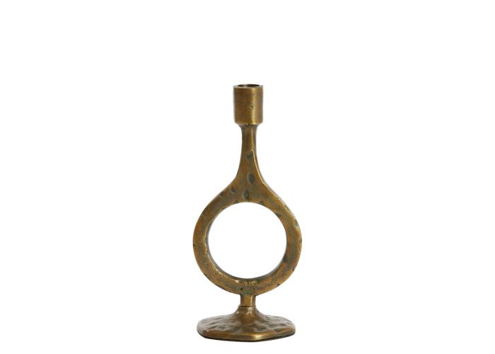 Kandelaar metaal d10h25cm brons