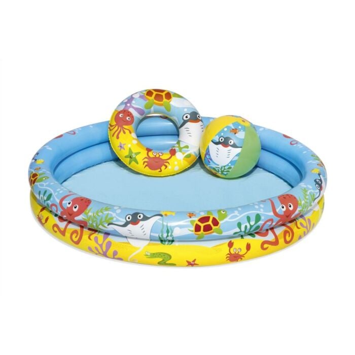 Opblaasbaar badje zeedieren met accessoires Ø 122 cm - Bestway Opblaasbaar badje zeedieren met accessoires Ø 122 cm - Bestway