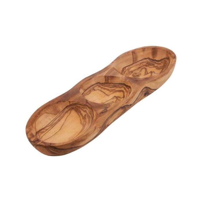 Olijfhouten borreltrio recht 29,5 cm