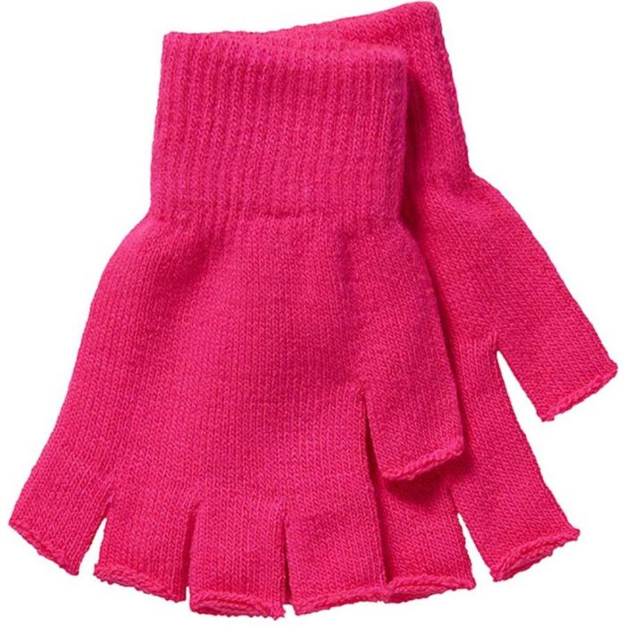 Vingerloze carnaval handschoenen fluor roze - Apollo Vingerloze carnaval handschoenen fluor roze - Apollo