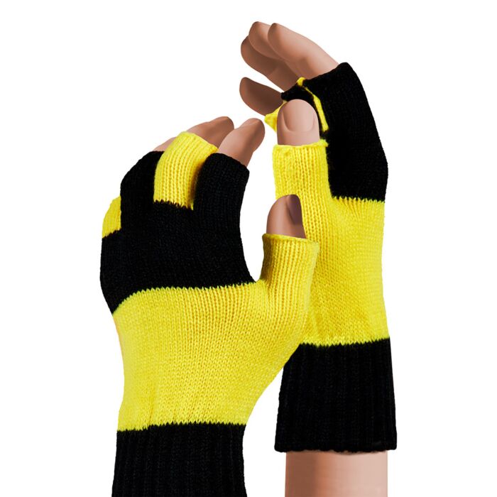 Vingerloze handschoen geel