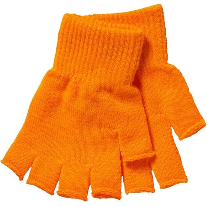 Vingerloze carnaval handschoenen kids fluor oranje - Apollo Vingerloze carnaval handschoenen kids fluor oranje - Apollo