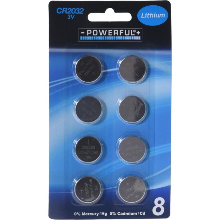 Knoopcel Batterijen CR2032 Set van 8 Knoopcel Batterijen CR2032 Set van 8