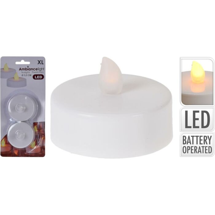 Theelichten LED Jumbo 2 stuks