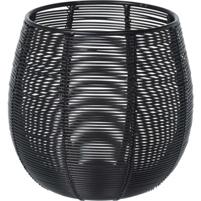 Theelichthouder metaaldraad zwart 13 cm