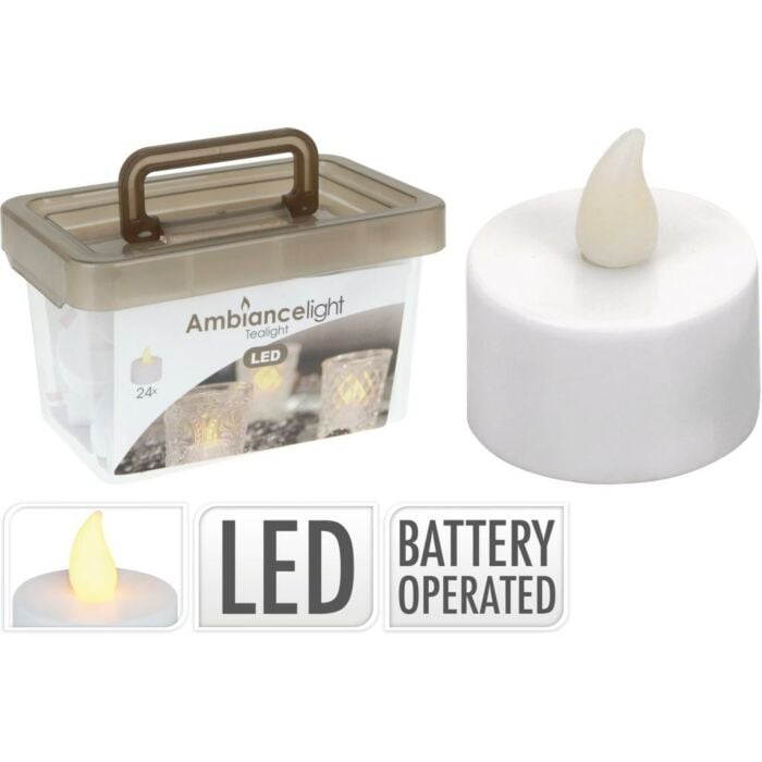 LED theelichten set van 24 stuks