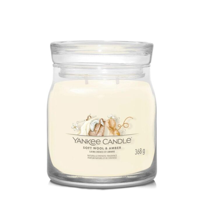 Soft Wool & Amber Signature Medium Jar – Yankee Candle