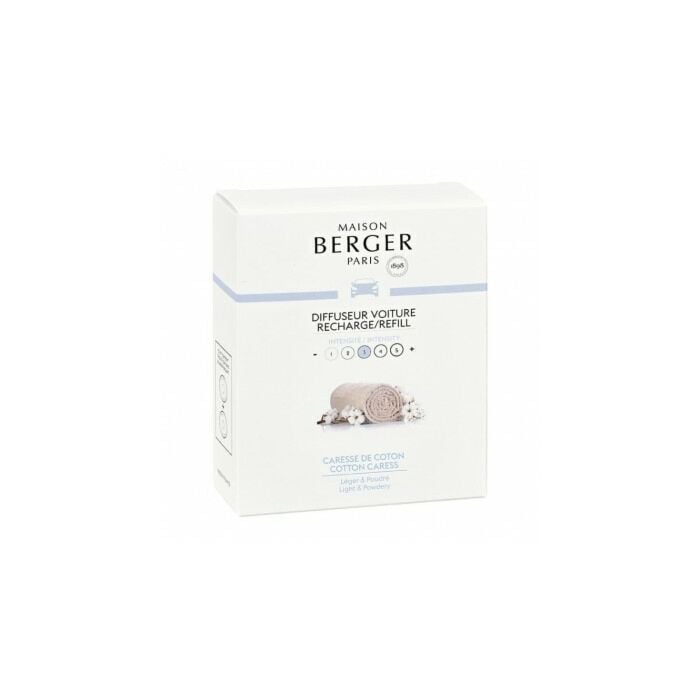 Autoparfum navulling 2 stuks Caresse de coton - Lampe Berger