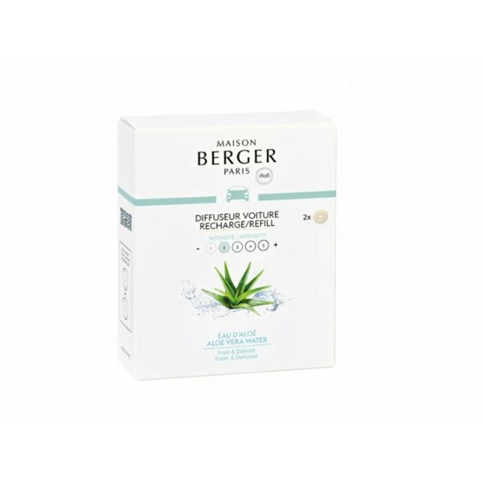 Autoparfum navulling 2 stuks Eau d'Aloë - Lampe Berger