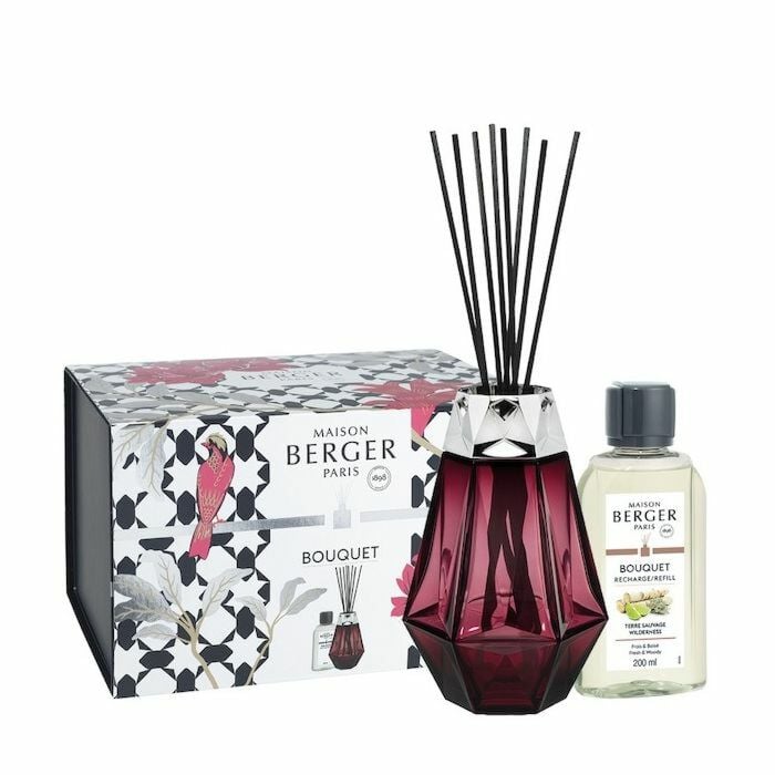 Parfumverspreider met sticks Prisme Grenat inclusief 200ml navulling - Lampe Berger Parfumverspreider met sticks Prisme Grenat inclusief 200ml navulling - Lampe Berger