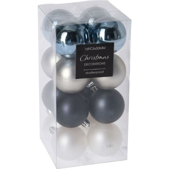 Kerstballen pebble blauw Ø 5 cm set van 16 Kerstballen pebble blauw Ø 5 cm set van 16