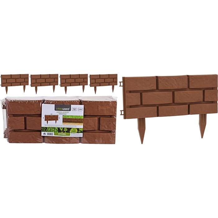 Kerstdorp borderrand baksteen look set van 4 stuks Kerstdorp borderrand baksteen look set van 4 stuks