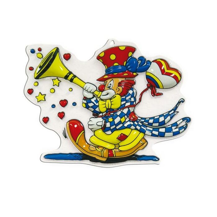 Wanddecoratie Clown met Hoorn 30 cm Wanddecoratie Clown met Hoorn 30 cm