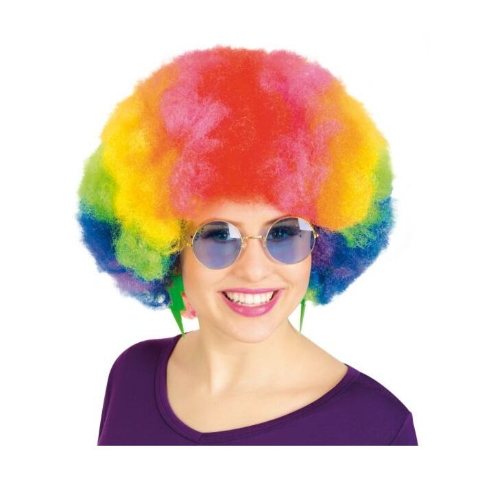 Pruik Afro Rainbow