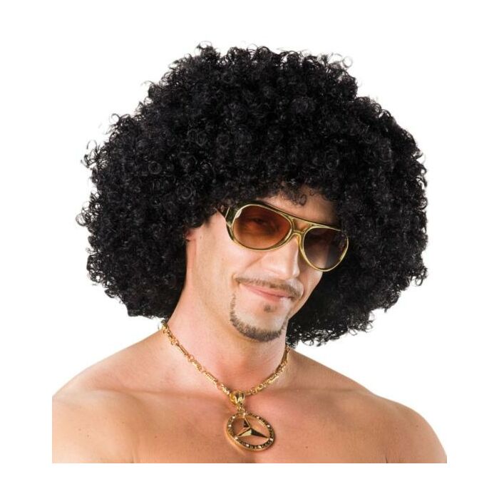Pruik Afro zwart Pruik Afro zwart