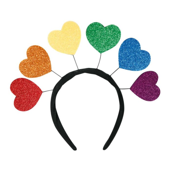 Glitterhartjes haarband