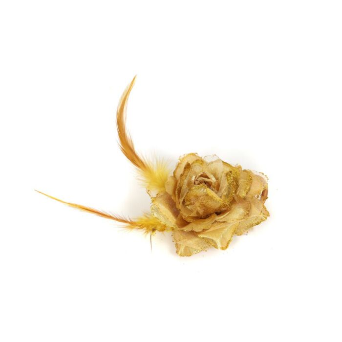 Bloem met veertjes goud