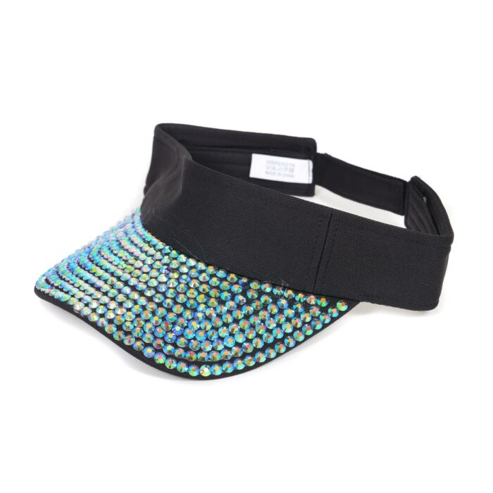 Zonneklep strass zwart Zonneklep strass zwart