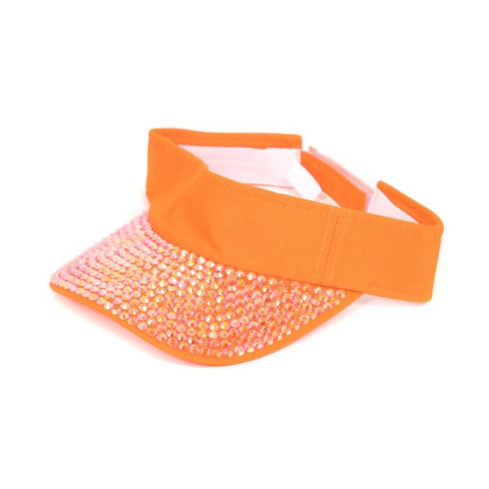 Zonneklep strass oranje