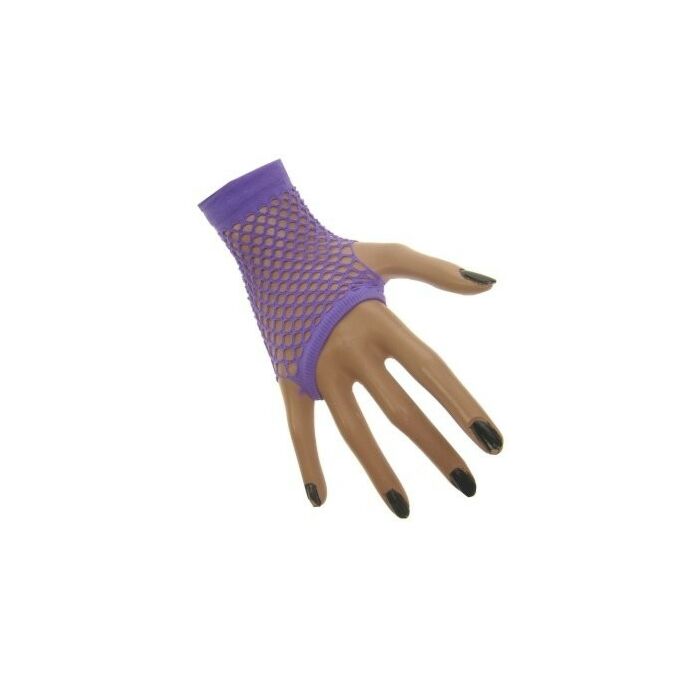 Nethandschoen kort vingerloos fluor paars