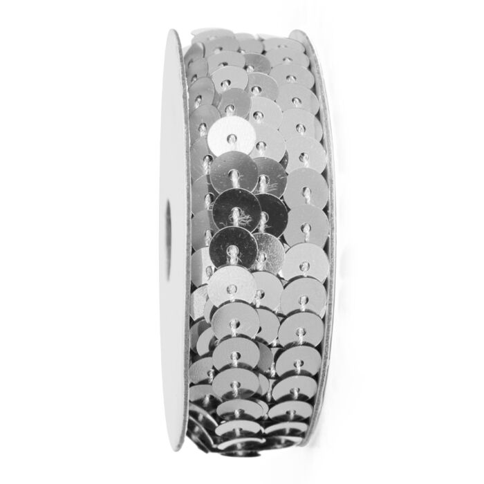 Paillettenband op rol zilver 2,75 m Paillettenband op rol zilver 2,75 m