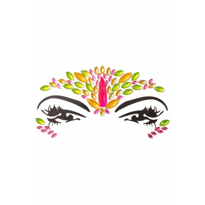 Neon glow gezichtssticker roze oranje groen