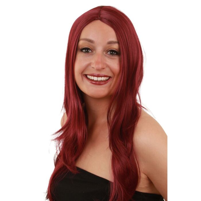 Pruik Anne bordeaux rood