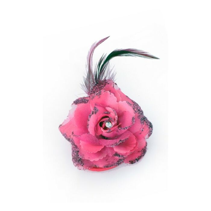 Bloem op speld glitter roze Bloem op speld glitter roze