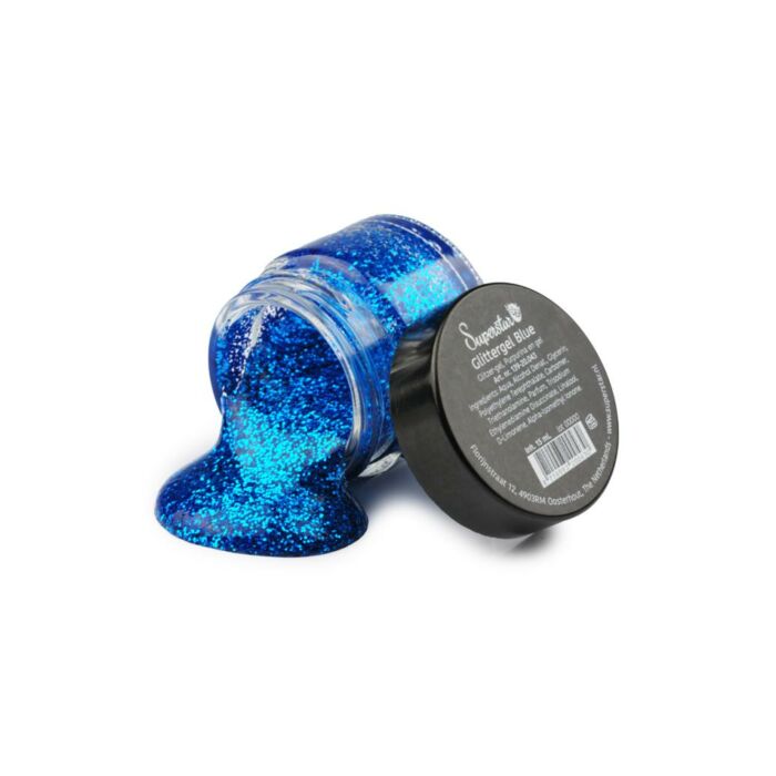 Glittergel blauw voor huid en haar 15 ml - Superstar Glittergel blauw voor huid en haar 15 ml - Superstar