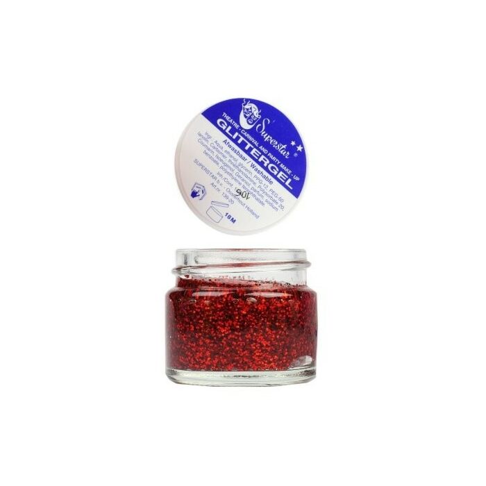 Gel superstar glitterrood huid & haar 15 ml Gel superstar glitterrood huid & haar 15 ml