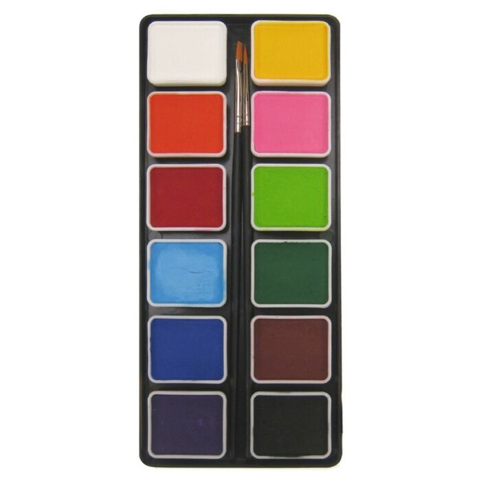 Schmink palet regular colours met 2 kwasten - PXP Schmink palet regular colours met 2 kwasten - PXP