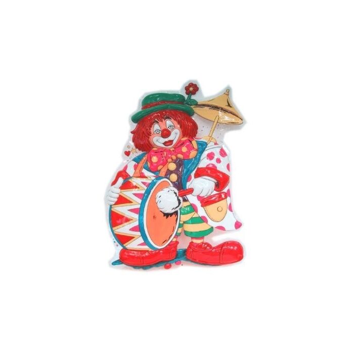 Clowndeco met trom 55 x 40 cm Clowndeco met trom 55 x 40 cm