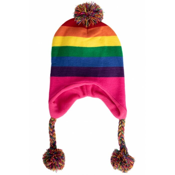 Muts gebreid regenboog