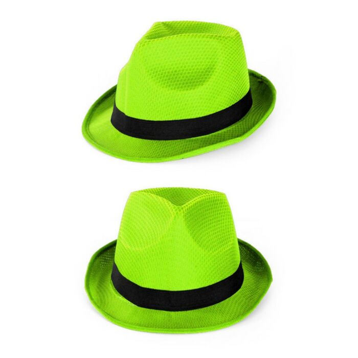 Gleufhoedje neon groen met zwarte b