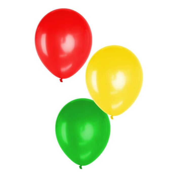 Deco mini ballon rood-geel-groen 5 inch