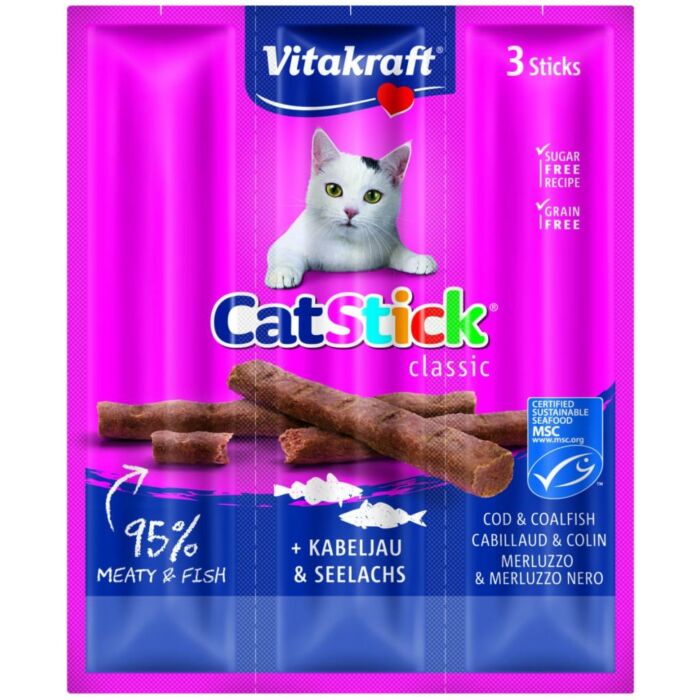 Kattensnack stick mini kabeljouw & tonijn Kattensnack stick mini kabeljouw & tonijn