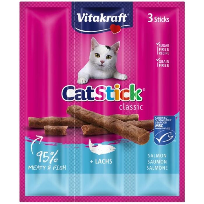 Vitakraft Cat-Stick mini 3 stuks - Zalm Vitakraft Cat-Stick mini 3 stuks - Zalm