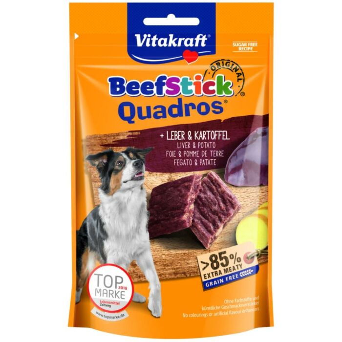 Hondensnack beefstick quadros lever & aardappel Hondensnack beefstick quadros lever & aardappel