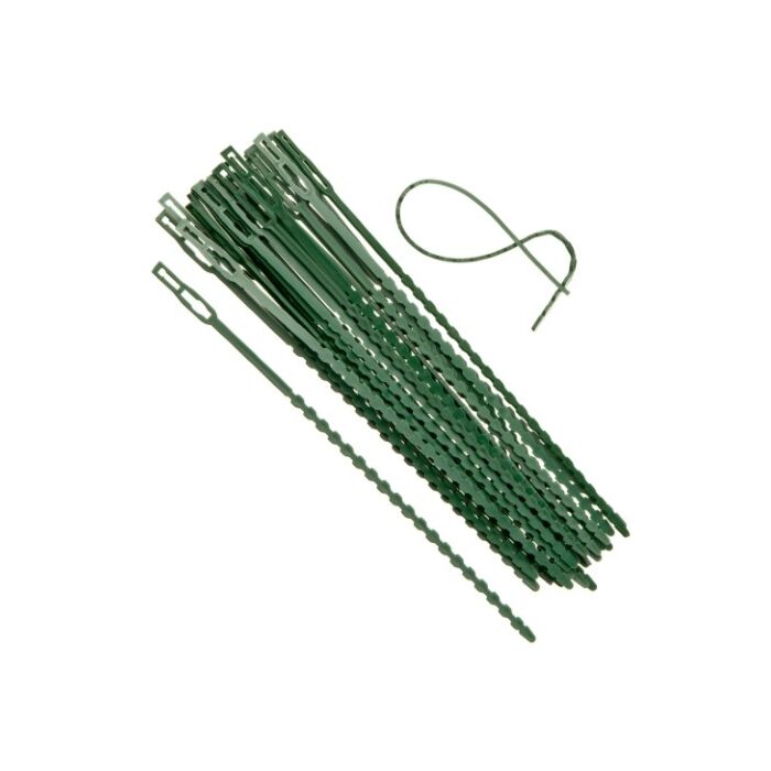 Bindband met Rattenstaartsluiting groen 35 cm set à 12 stuks Bindband met Rattenstaartsluiting groen 35 cm set à 12 stuks