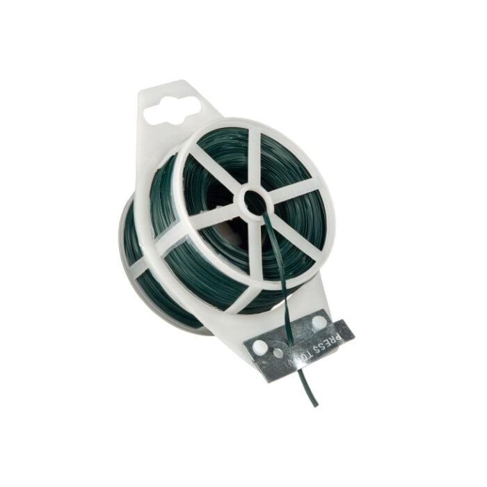 Bindband groen met metalen kern geplastificeerd 50m
