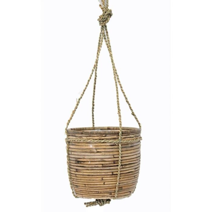 Hangende pot streep grijs d20h19 cm