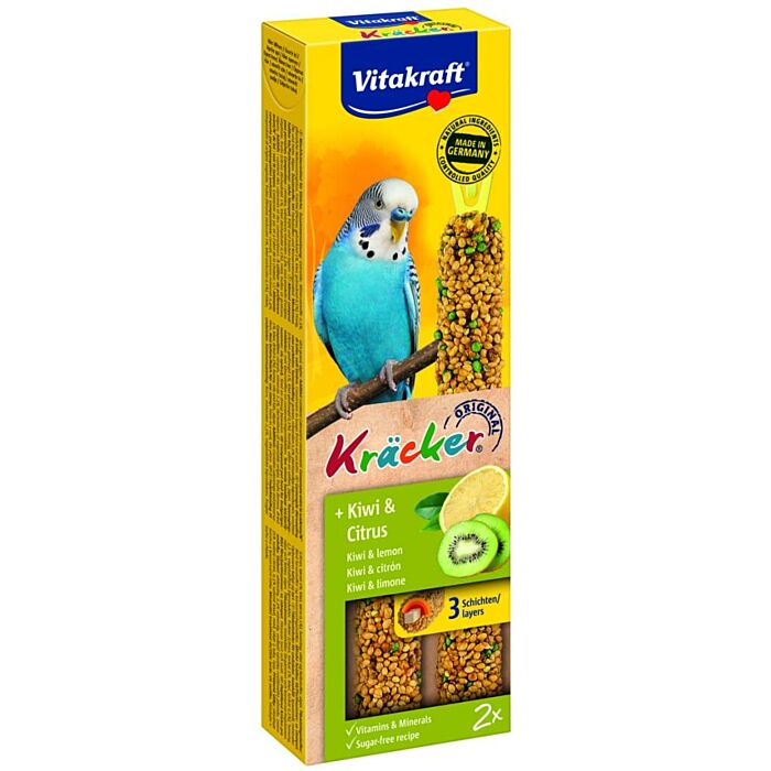 Vitakraft cracker Original Parkiet - Kiwi & Citrus 2 stuks Vitakraft cracker Original Parkiet - Kiwi & Citrus 2 stuks