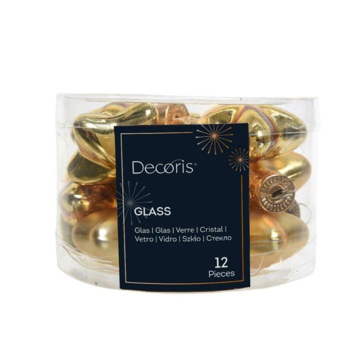 Hanger ster glas lichtgoud 4 cm set van 12  - Decoris Hanger ster glas lichtgoud 4 cm set van 12  - Decoris