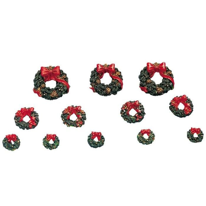 Lemax Wreaths met Red Bow, set van 12