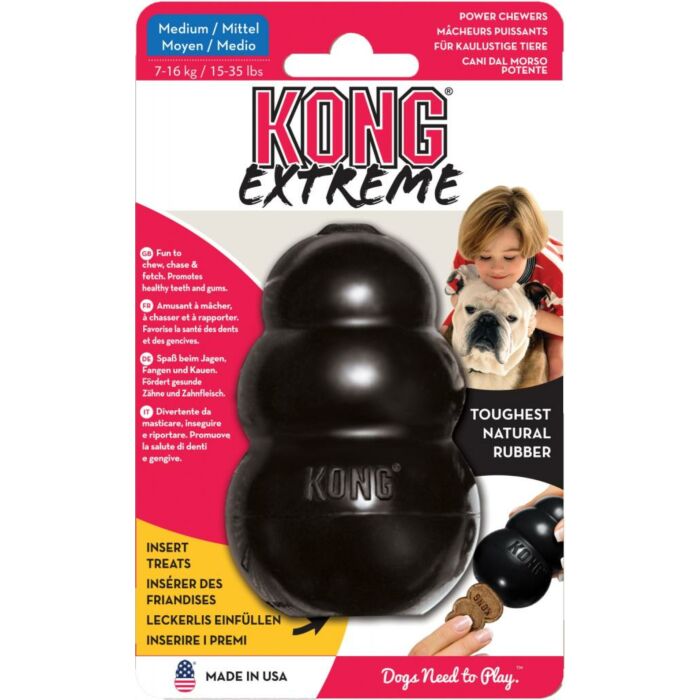 Origineel rubber kong medium zwart Origineel rubber kong medium zwart