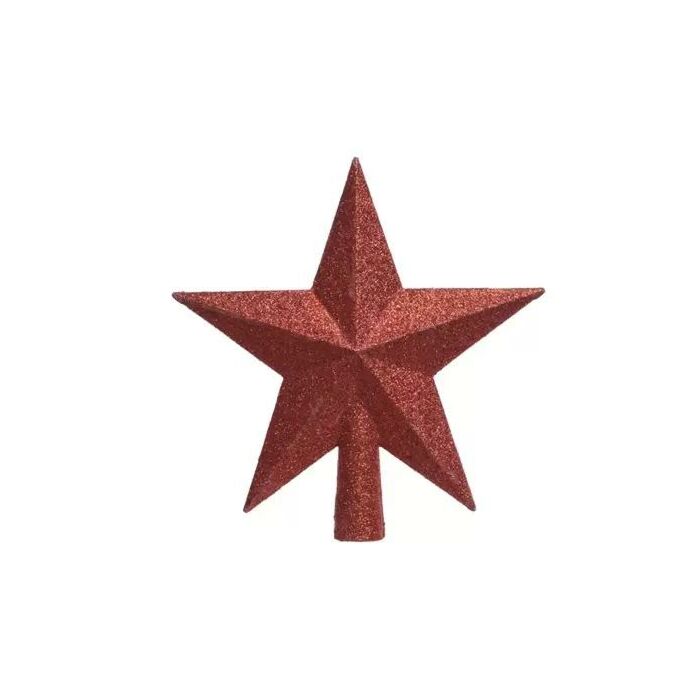 Piek ster rood glitter kunststof Piek ster rood glitter kunststof