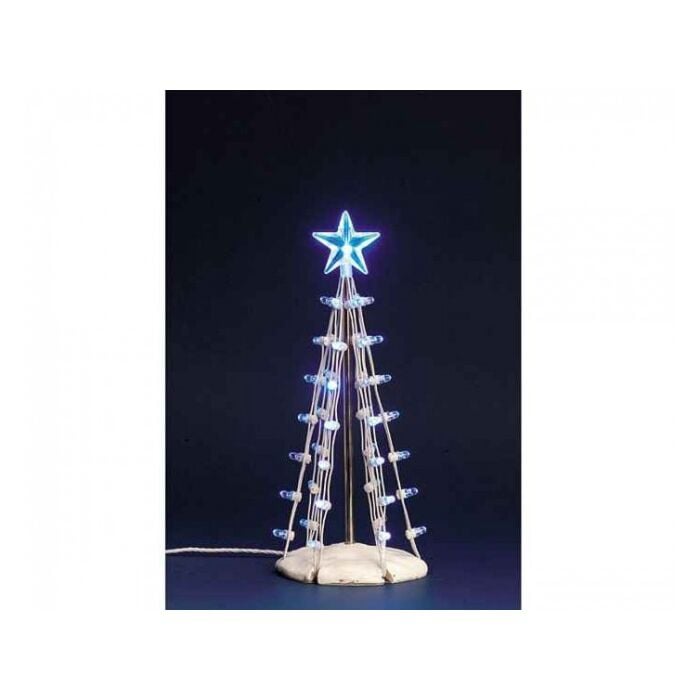 Lemax Lighted Silhouette Tree(Blue), M, Lemax Lighted Silhouette Tree(Blue), M,