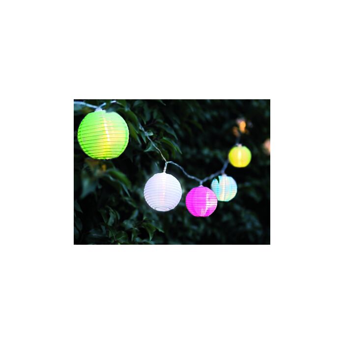 Solar lampionsnoer 10 lampjes multi snoerlengte 2,5 cm Solar lampionsnoer 10 lampjes multi snoerlengte 2,5 cm