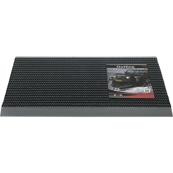 Deurmat Outline zwart 50x80 cm - Hamat Deurmat Outline zwart 50x80 cm - Hamat