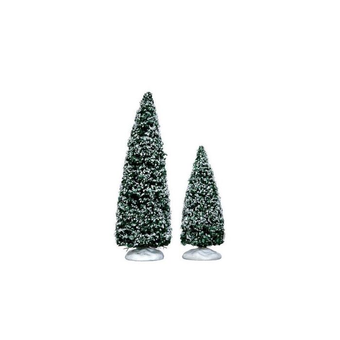 Lemax Snowy Juniper Tree, medium & small, set van 2